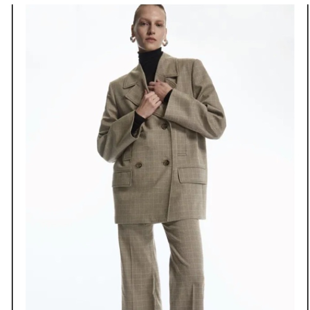 COS Oversized Checked Double Breasted Blazer - image 5